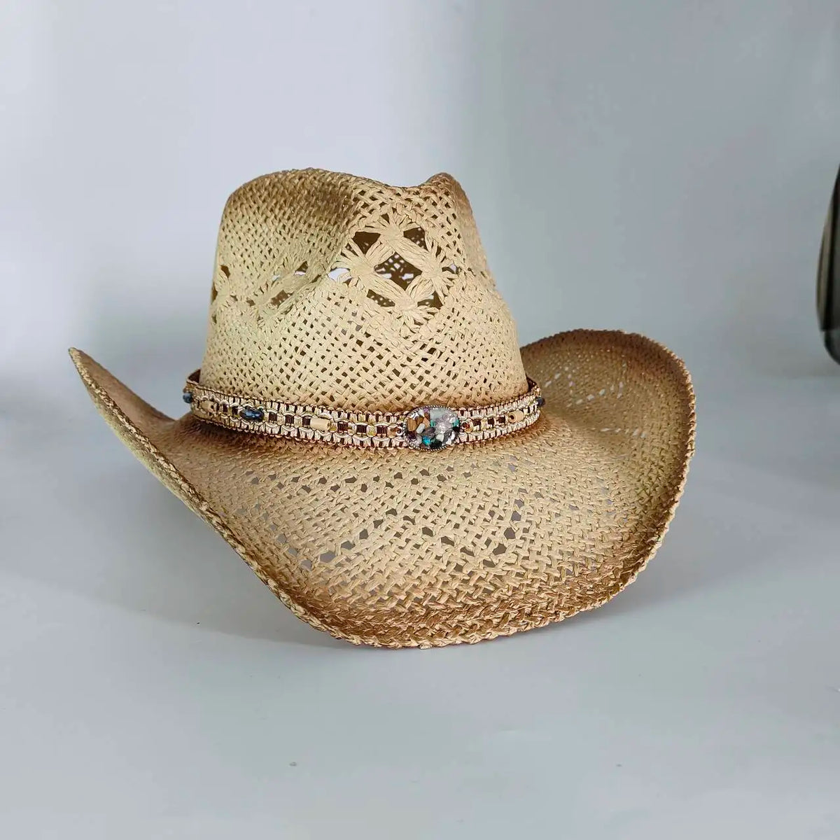 Straw Retro Cowboy Hat - 24 - Cowboy Outpost