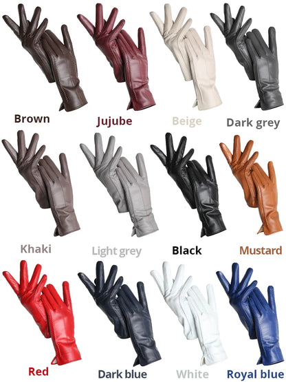 Leather Sheepskin Gloves - Brown Touch - Cowboy Outpost