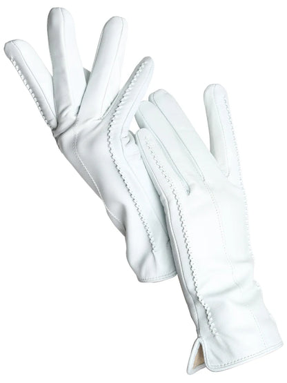 Leather Sheepskin Gloves - Beige Touch - Cowboy Outpost