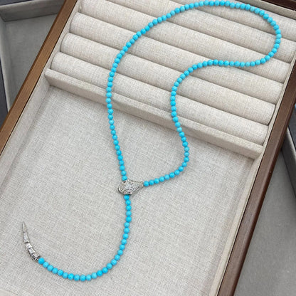 Turquoise Women's Necklace - length 38.6in 1 - Cowboy Outpost