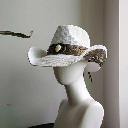 Straw Retro Cowboy Hat - 8 - Cowboy Outpost