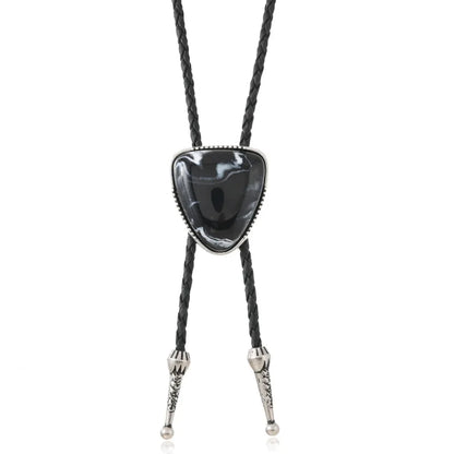 Leather Triangle Bolo Tie - Black - Cowboy Outpost