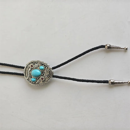 Leather Natural Bolo Tie - 09 - Cowboy Outpost