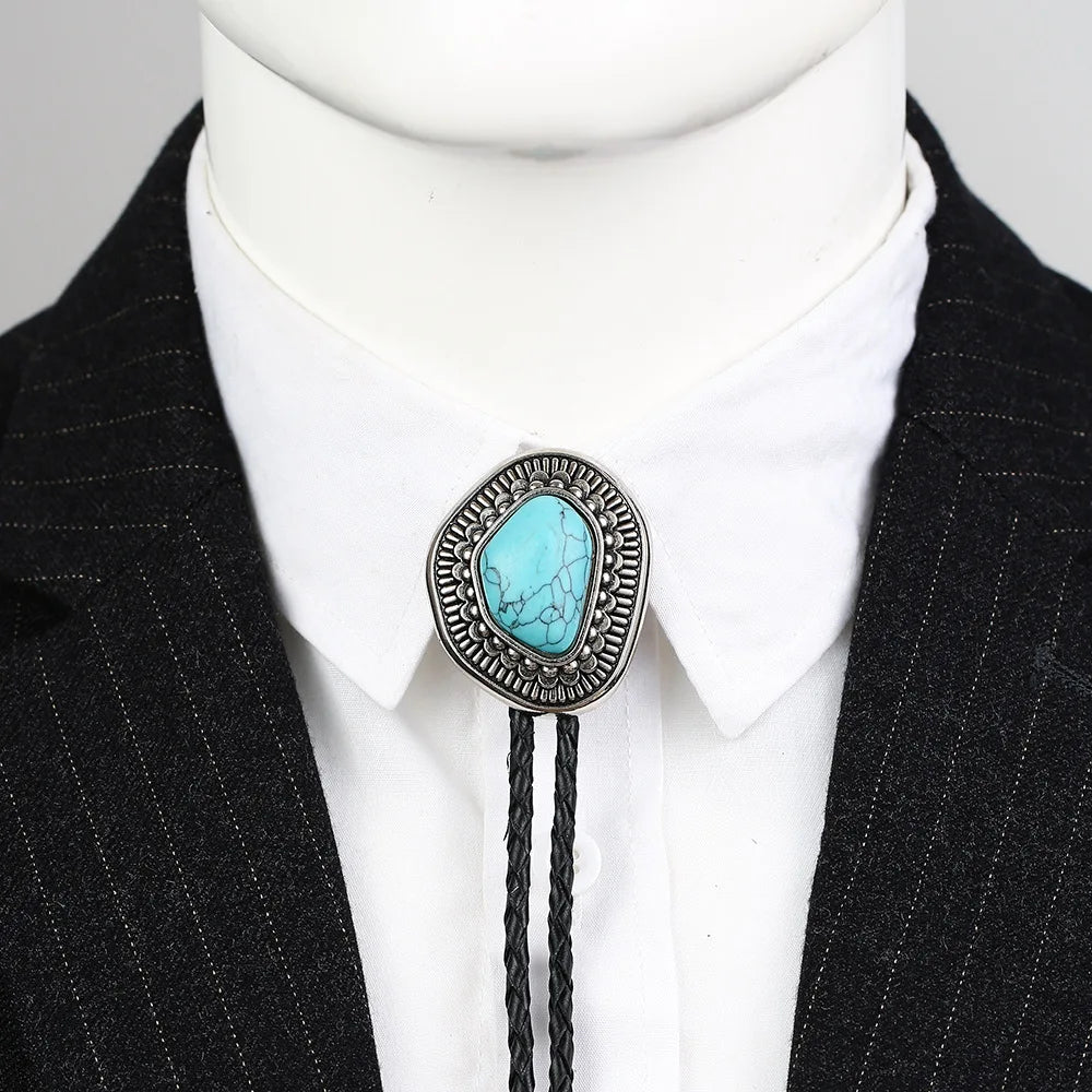 Turquoise Celtic Bolo Tie - 13 - Cowboy Outpost