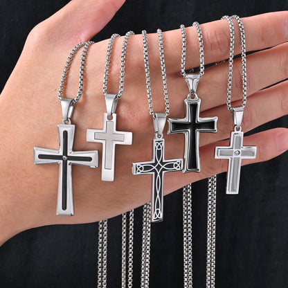 Steel Cross Necklace - Cowboy Outpost