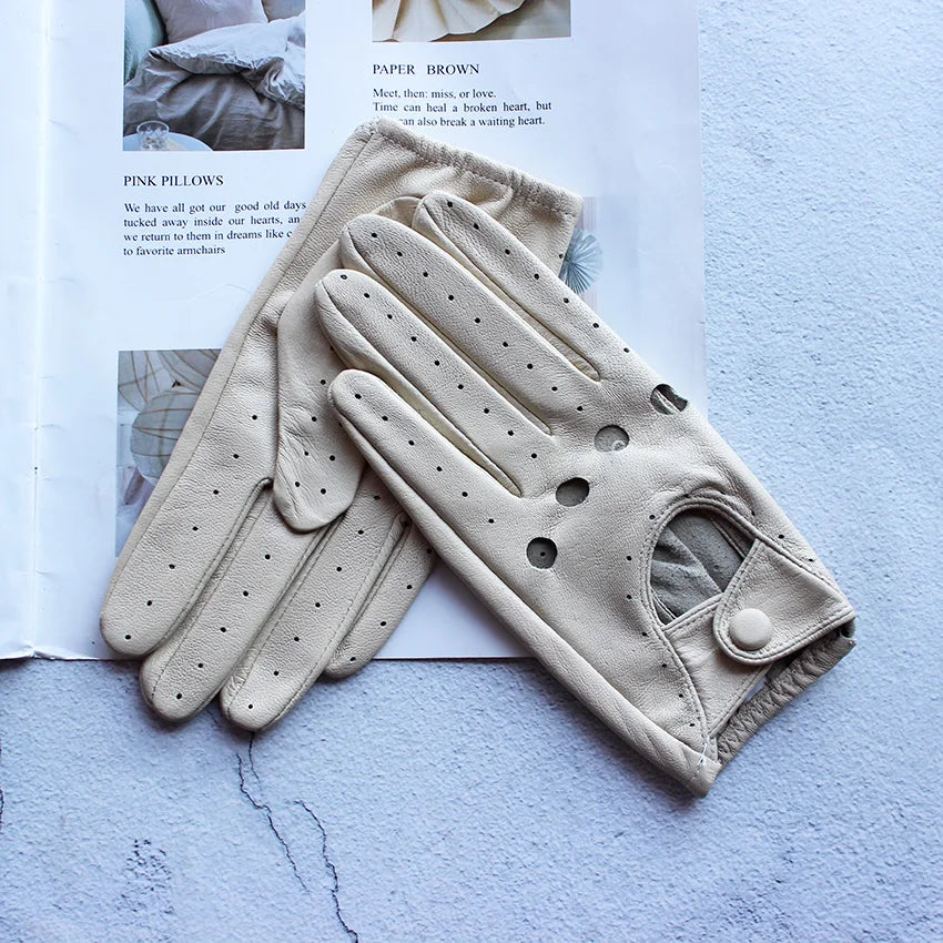 Leather Summer Gloves - green - Cowboy Outpost