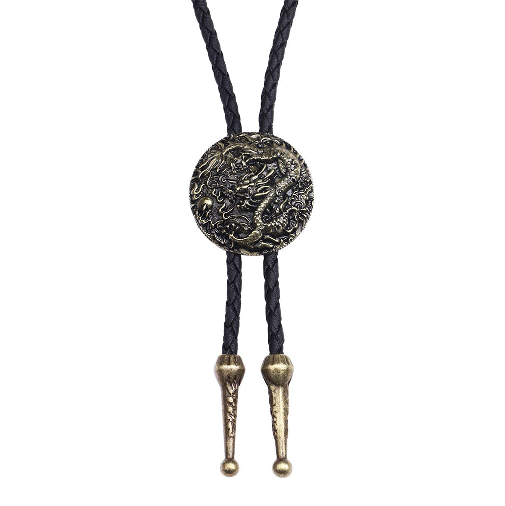 Leather Retro Bolo Tie - 15 - Cowboy Outpost