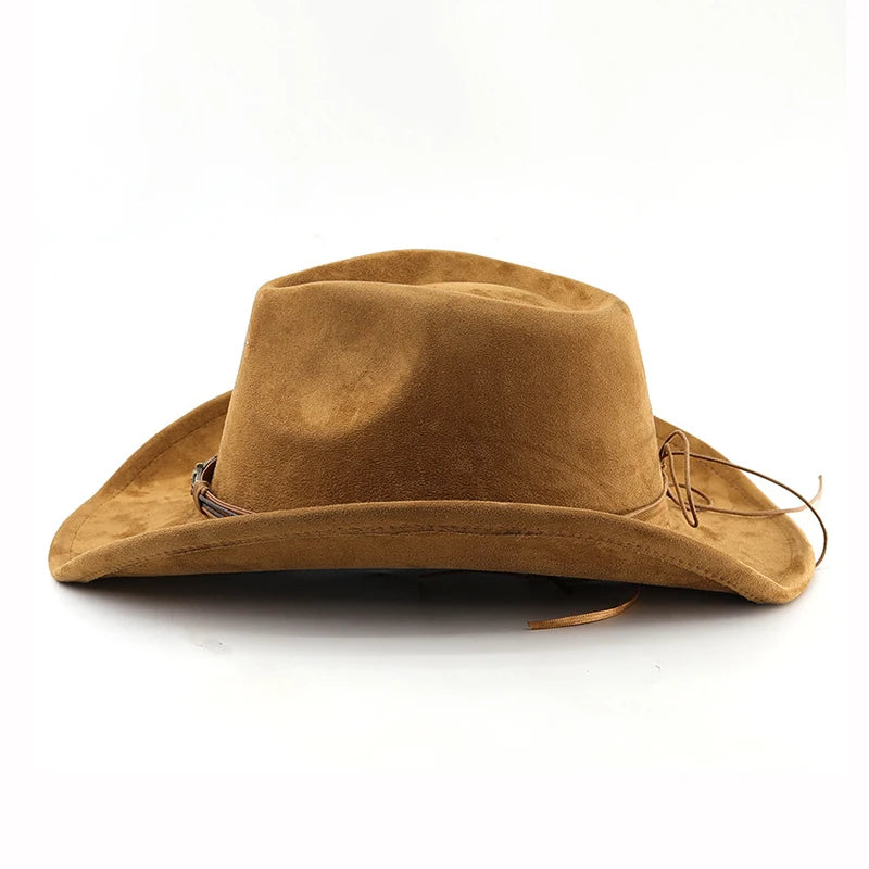 Suede Rolled Cowboy Hat - camel - Cowboy Outpost