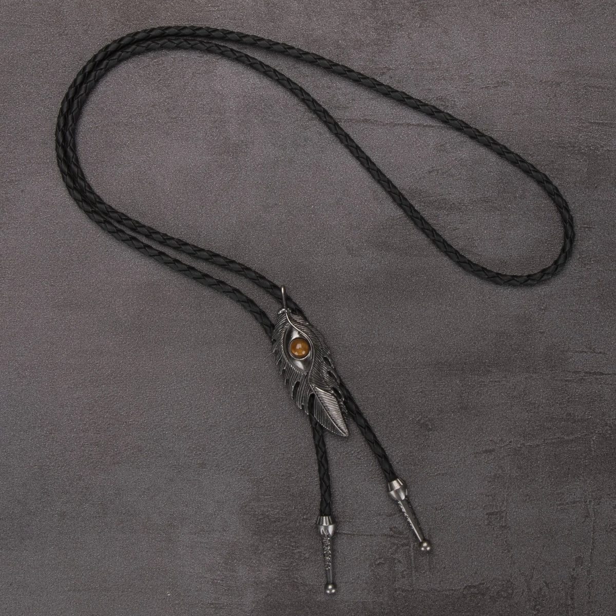 Leather Rechicgu Bolo Tie - 02 - Cowboy Outpost