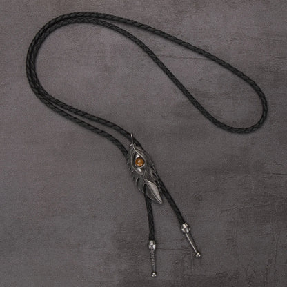 Leather Rechicgu Bolo Tie - 02 - Cowboy Outpost