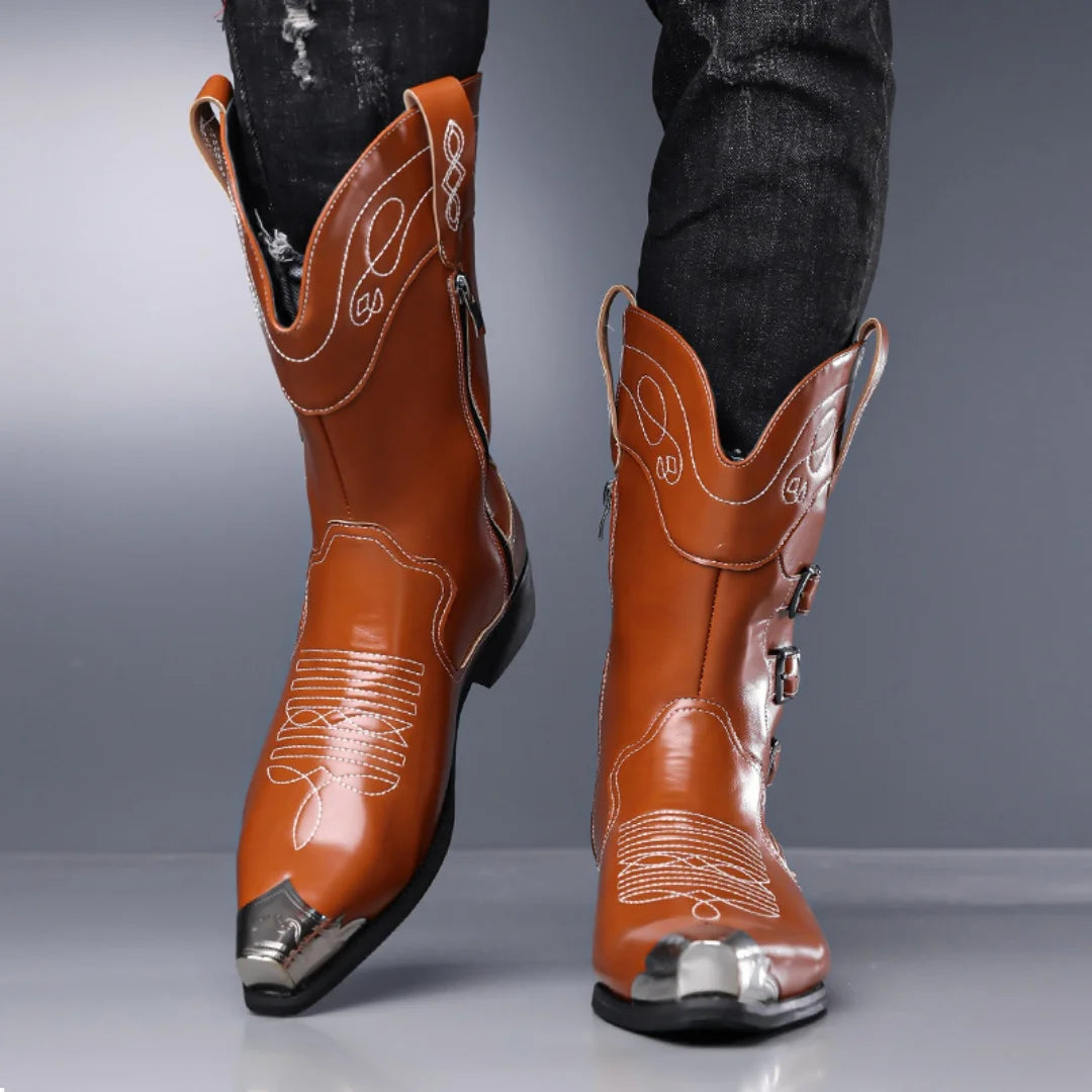 Large Cowboy Boots - camel - Cowboy Outpost
