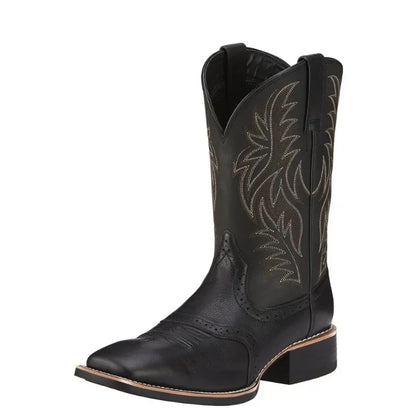 Embroidery Cowboy Boots - Brown - Cowboy Outpost