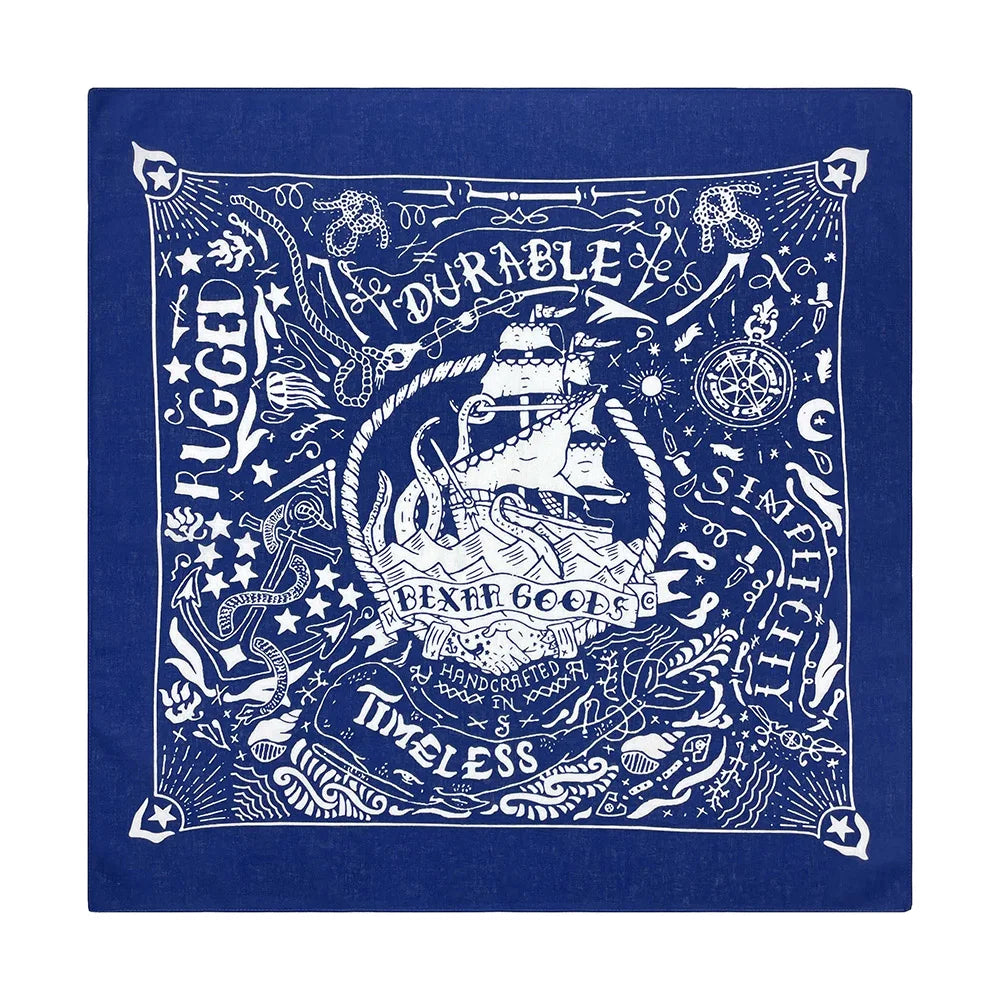 Cotton Nautical Bandana - Green - Cowboy Outpost
