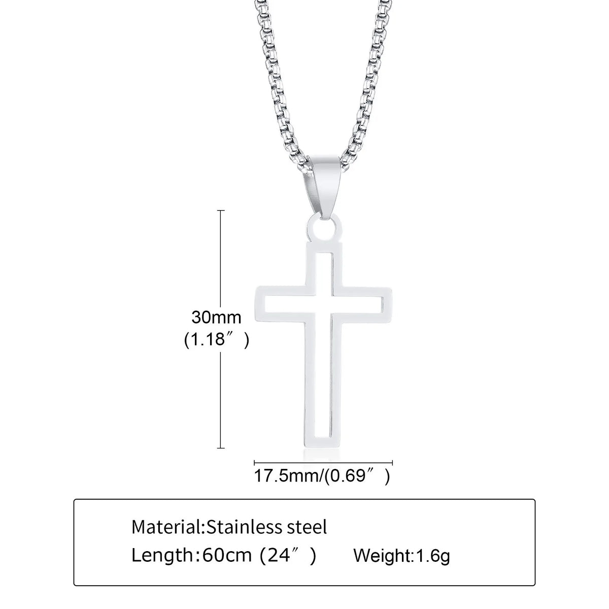 Steel Cross Necklace - Cowboy Outpost