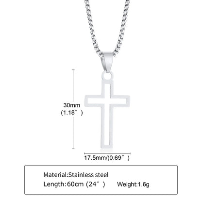 Steel Cross Necklace - Cowboy Outpost
