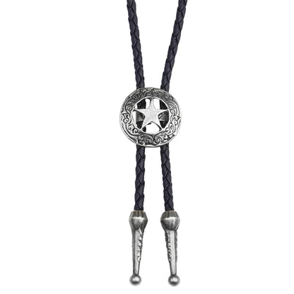 Leather Retro Bolo Tie - 13 - Cowboy Outpost