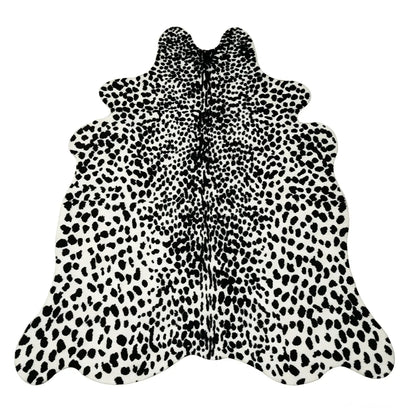 Faux Cowhide Rug - Black White Big Head - Cowboy Outpost