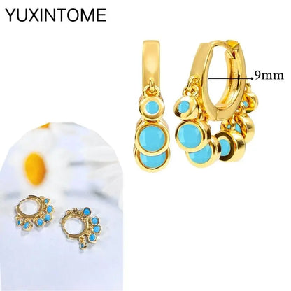 Turquoise Silver Earrings - Cowboy Outpost