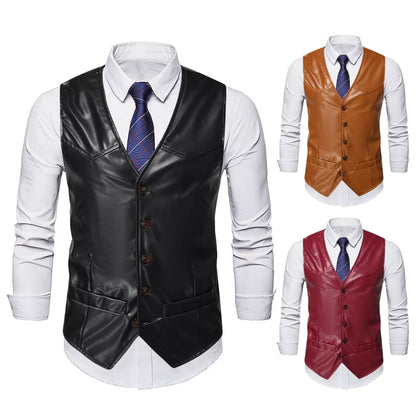 Leather Motorcycle Vests - Brown - Cowboy Outpost