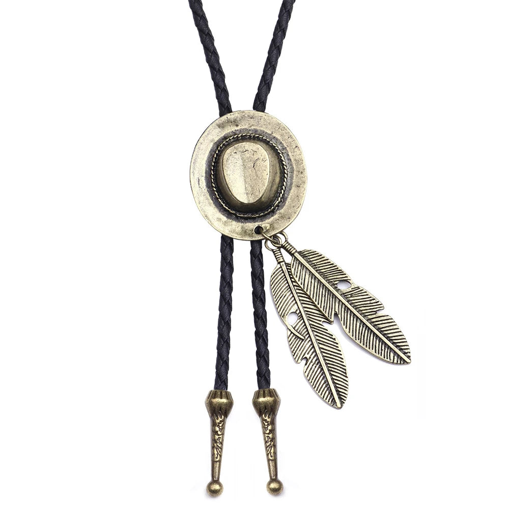 Leather Retro Bolo Tie - 16 - Cowboy Outpost