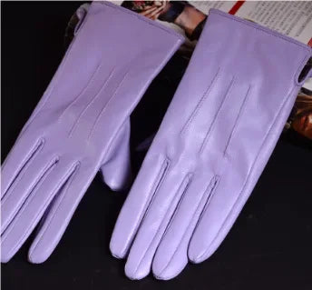 Leather Warm Gloves - black - Cowboy Outpost