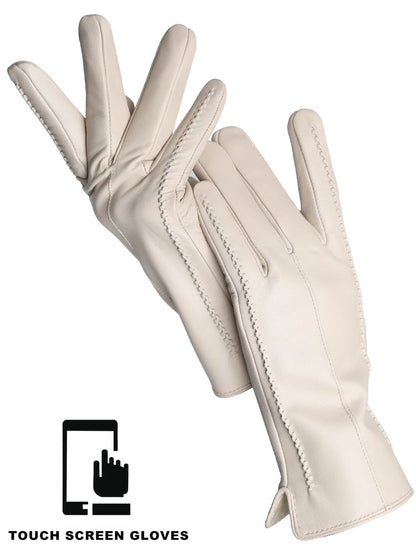 Leather Sheepskin Gloves - Light beige Standard - Cowboy Outpost