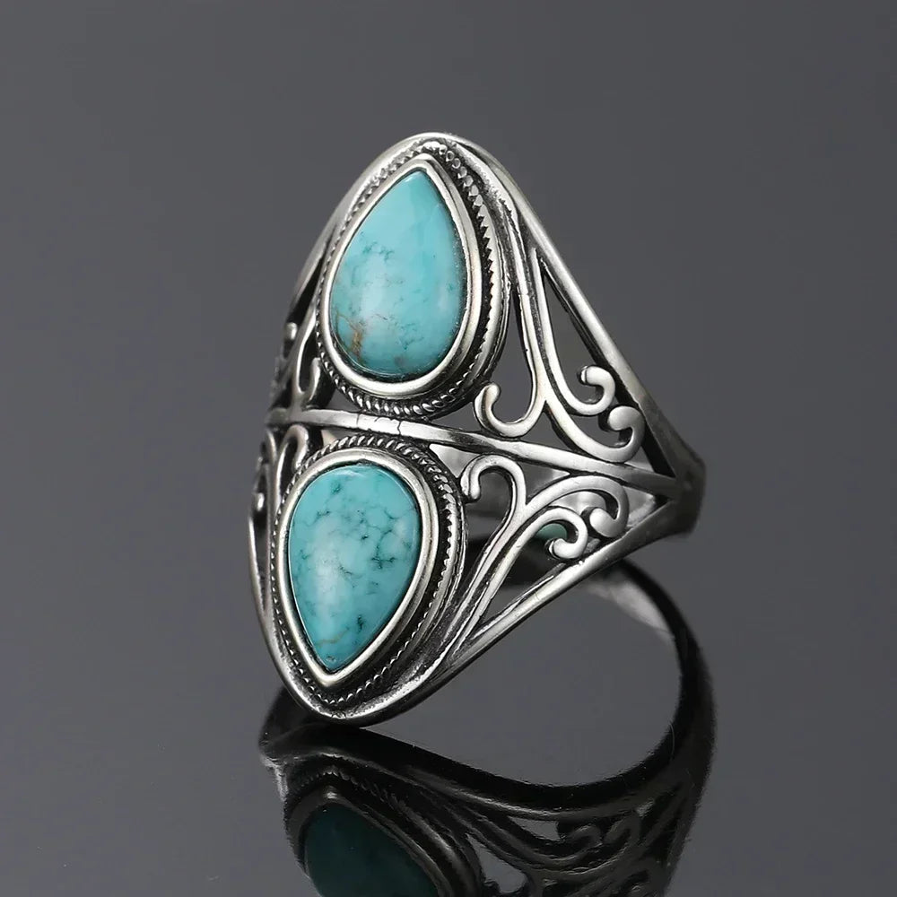 Turquoise Sterling Ring - R2440TU - Cowboy Outpost
