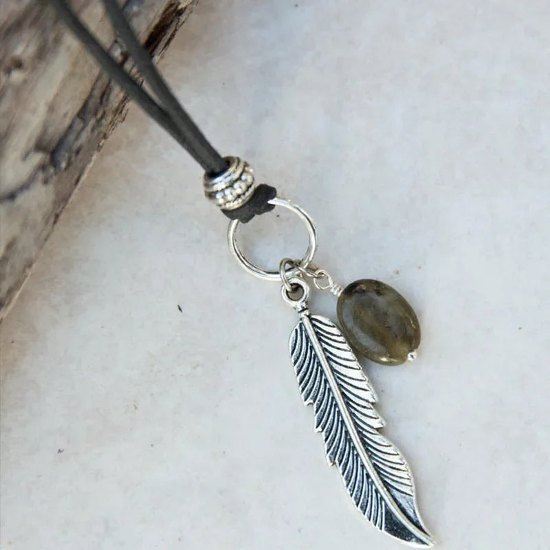 Leather Maroon Necklace - Cowboy Outpost
