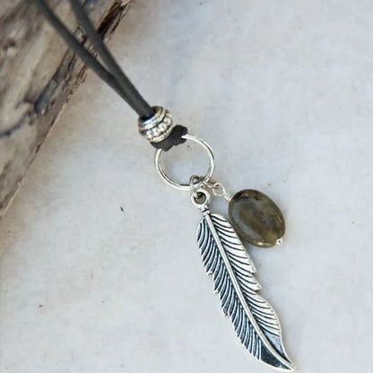 Leather Maroon Necklace - Cowboy Outpost