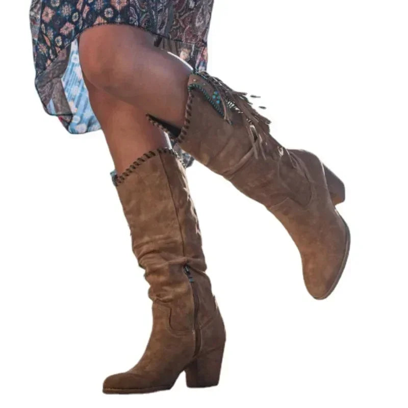 Metal Cowboy Boots - Red - Cowboy Outpost