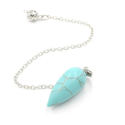 Crystal Turquoise Pendulum Pendant - Rose Quartz - Cowboy Outpost