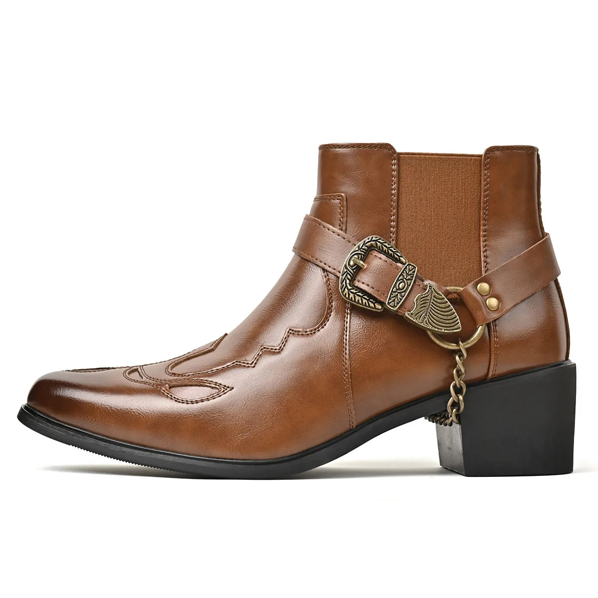 Leather Vintage Cowboy Boots - Brown - Cowboy Outpost