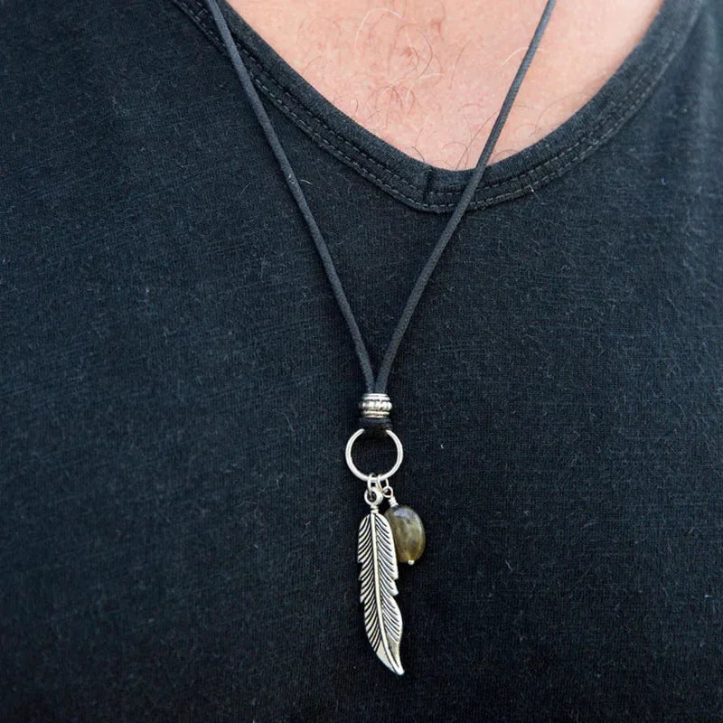 Leather Maroon Necklace - Cowboy Outpost