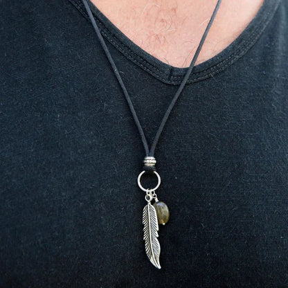 Leather Maroon Necklace - Cowboy Outpost