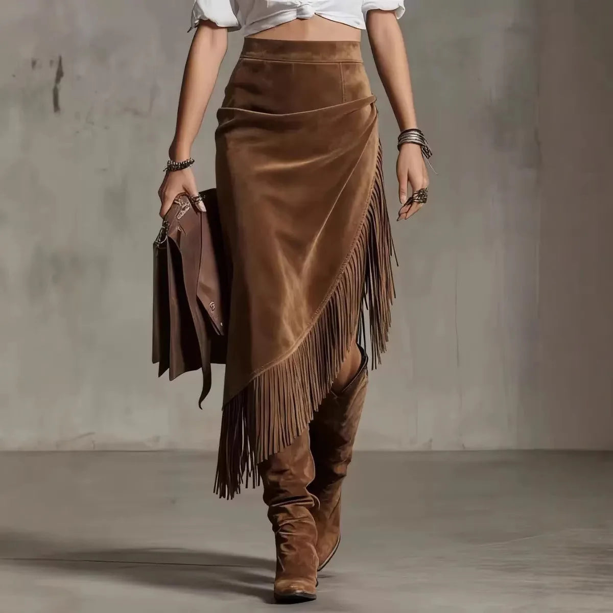 Suede Midi Dress - Coffee - Cowboy Outpost