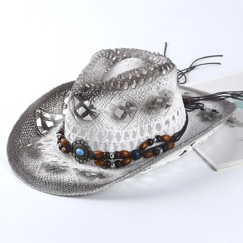 Shell Straw Hollow Cowboy Hat - Cowboy Outpost