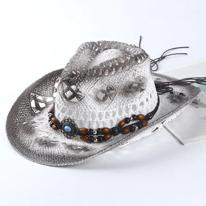 Shell Straw Hollow Cowboy Hat - Cowboy Outpost