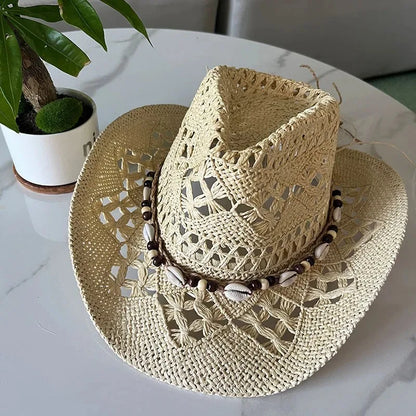 Beach Straw Shell Cowboy Hat - Cowboy Outpost