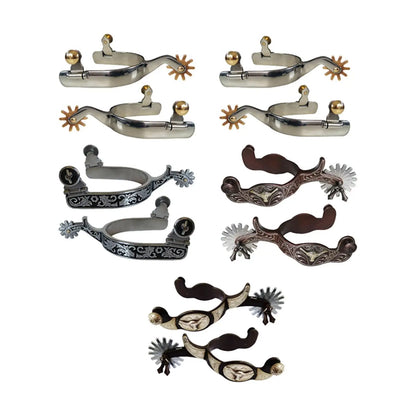 Western Riding Spurs - Black Silver - Cowboy Outpost