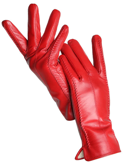 Leather Sheepskin Gloves - Grey Standard - Cowboy Outpost