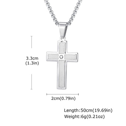 Steel Cross Necklace - Cowboy Outpost