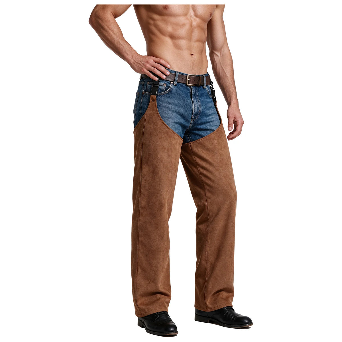 Suede Buckle Chaps - Black - Cowboy Outpost