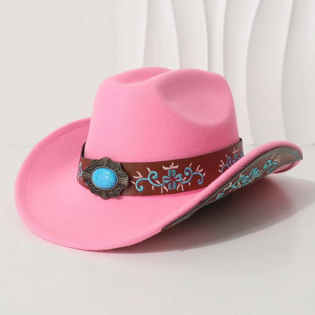 Leather Buckle Cowboy Hat - 4 - Cowboy Outpost