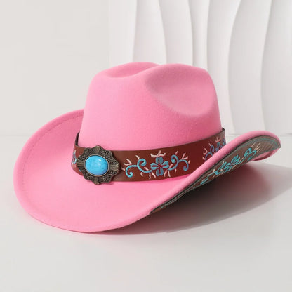 Leather Buckle Cowboy Hat - 4 - Cowboy Outpost