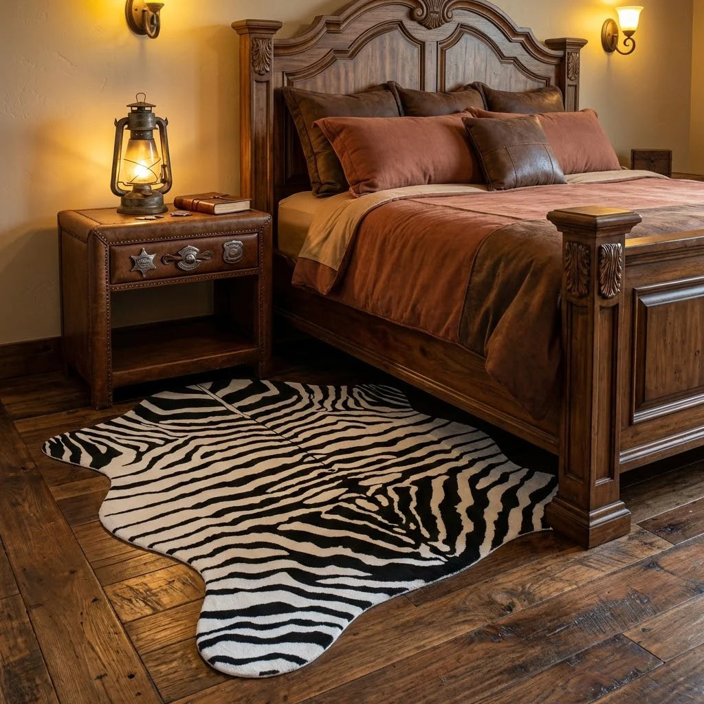 Faux Cowhide Rug - Classic Cow Print - Cowboy Outpost