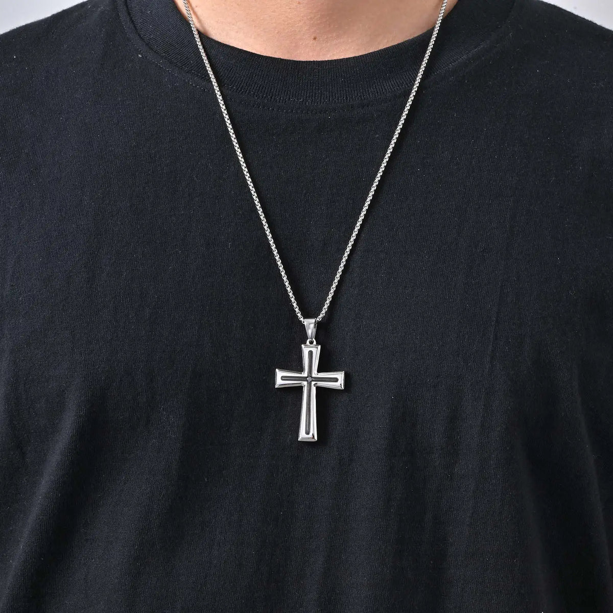 Steel Cross Necklace - Cowboy Outpost