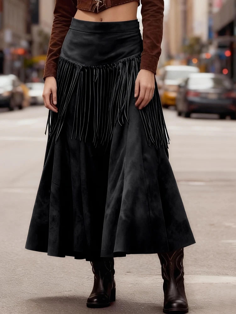 Brown Midi Skirt - Brown - Cowboy Outpost