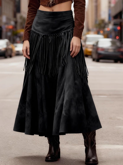 Brown Midi Skirt - Brown - Cowboy Outpost