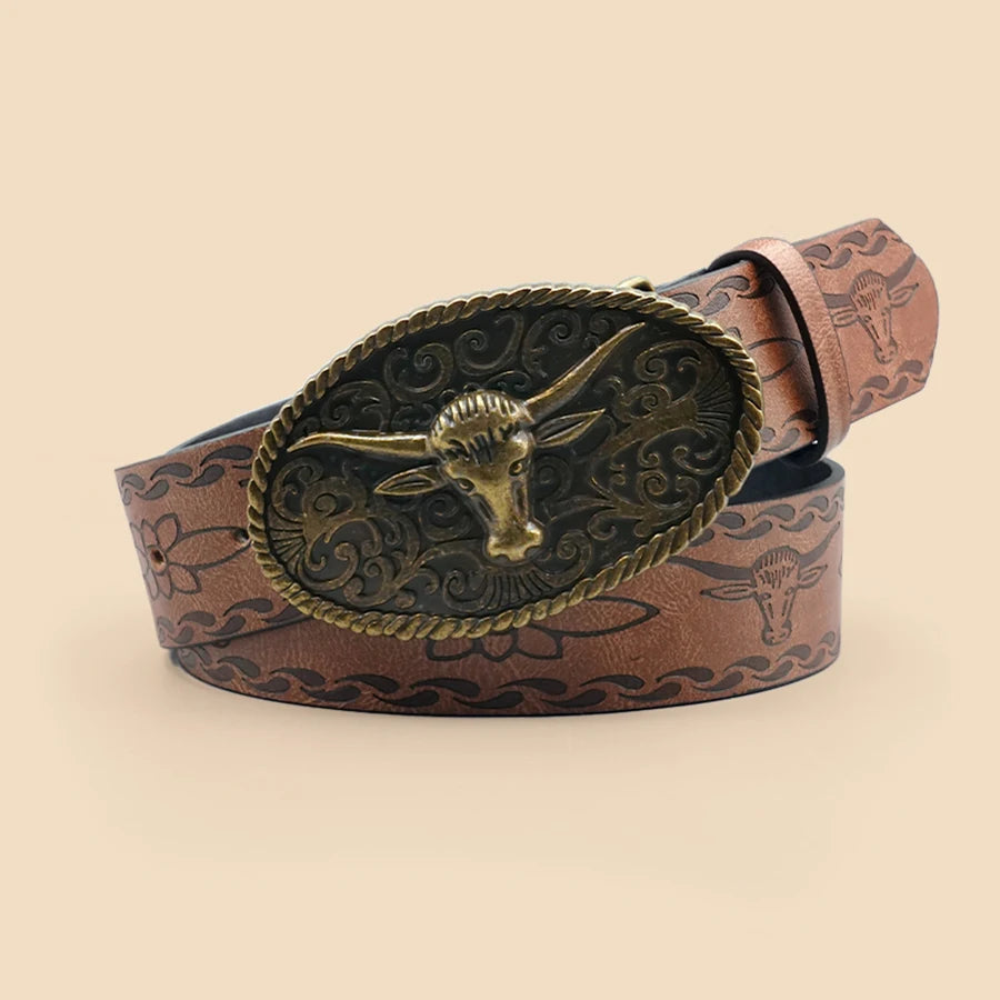 Antiqued Belt - Chocolate - Cowboy Outpost
