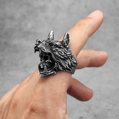 Wolf Steel Ring - Cowboy Outpost